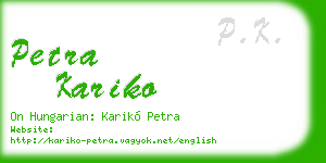 petra kariko business card